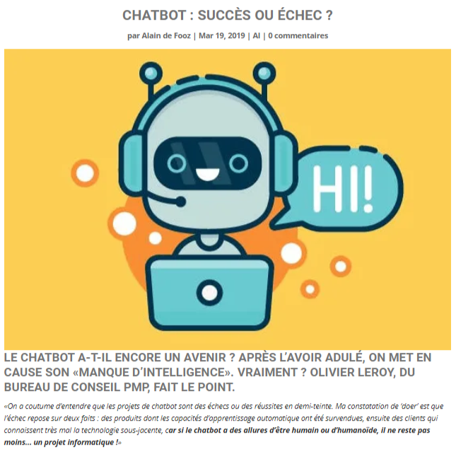 Chatbot succès ou échec Solutions Magazine